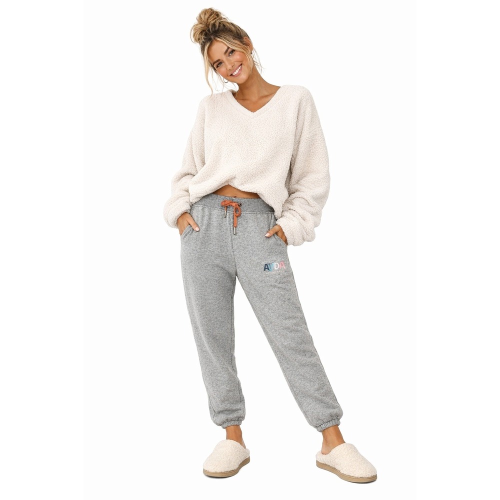 NWT New AYDA The Teddy Sweatpant Grey Logo Lounge Size‎ S